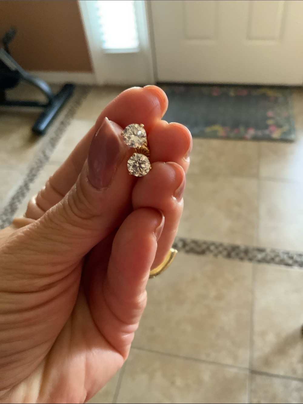14K Yellow Gold Martini Setting Lab Grown Diamond Earrings - Picture 12 of 13